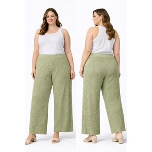 Universal Thread Green Marled Knit Wide Leg Sweater Pants XL High Rise CableKnit